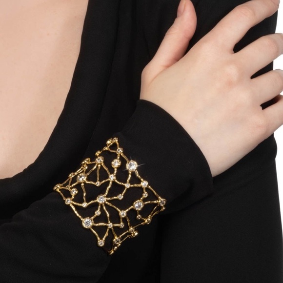 Alexis Bittar Asterales Gold Celestial Wide Cuff Bracelet - Picture 6 of 12
